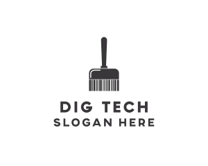 Clean Barcode Brush logo design