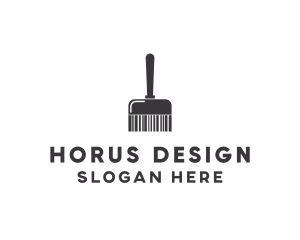 Clean Barcode Brush logo design