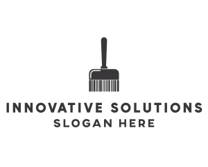 Clean Barcode Brush logo design