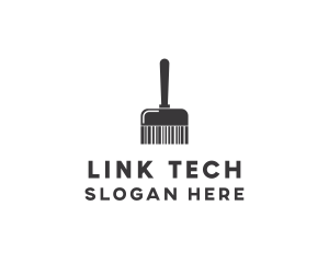 Clean Barcode Brush logo design