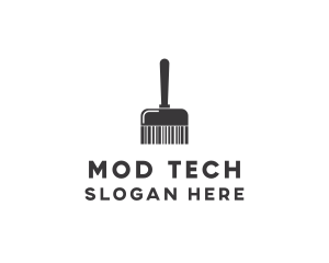 Clean Barcode Brush logo design