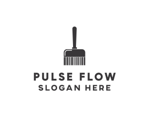 Clean Barcode Brush logo design