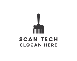 Clean Barcode Brush logo design