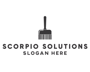 Clean Barcode Brush logo design