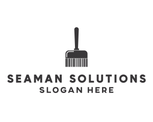 Clean Barcode Brush logo design