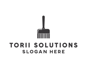 Clean Barcode Brush logo design