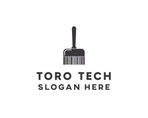 Clean Barcode Brush logo design