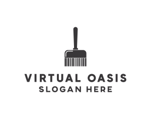 Clean Barcode Brush logo design