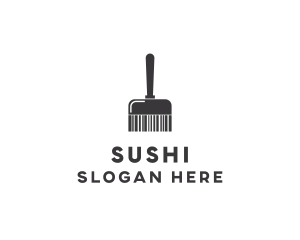 Clean Barcode Brush logo design