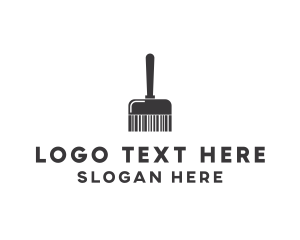 Paintbrush - Clean Barcode Brush logo design