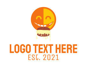 Laughing - Happy Emoji Eating logo design