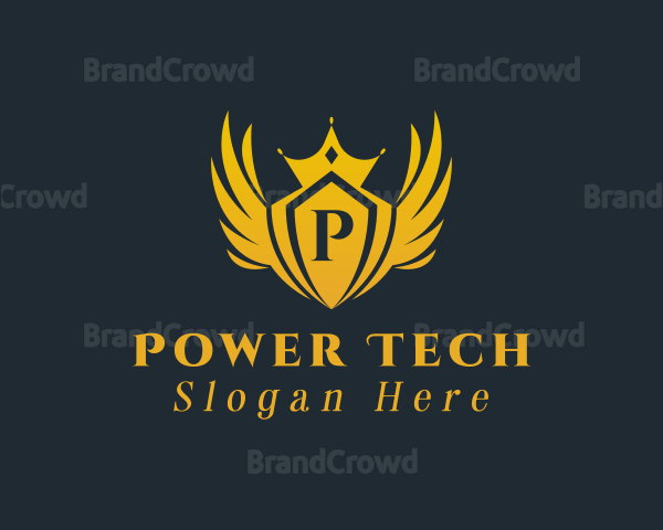 Golden Royal Crown Wings Logo