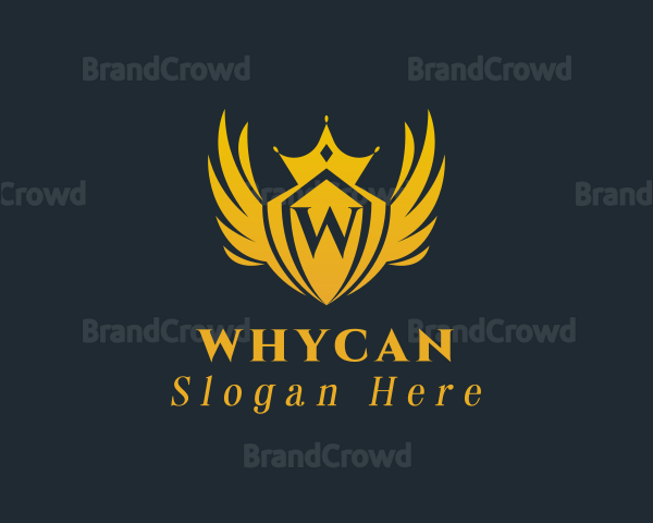 Golden Royal Crown Wings Logo