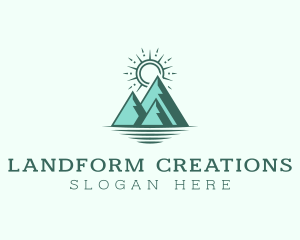 Landform - Mountain Sea Sunlight logo design