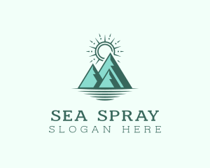 Mountain Sea Sunlight logo design