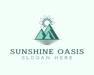 Mountain Sea Sunlight logo design