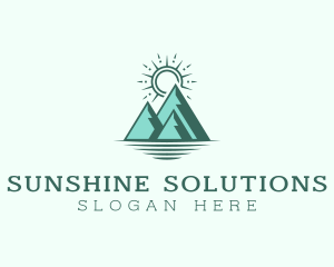 Mountain Sea Sunlight logo design