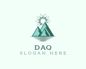 Landscape - Mountain Sea Sunlight logo design