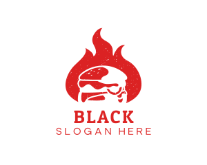 Snack - Burning Flame Burger logo design