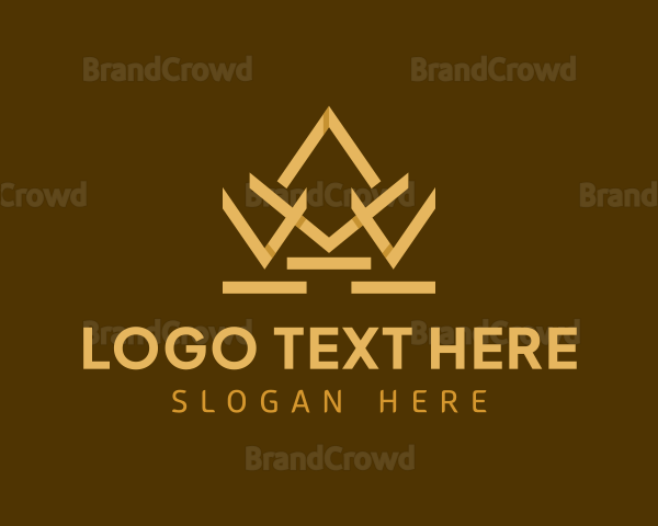 Geometric Gold Crown Logo