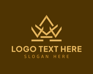 Kingdom - Geometric Gold Crown logo design