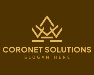 Geometric Gold Crown logo design