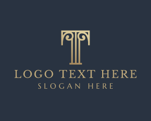 Gold - Elegant Pillar Boutique Letter T logo design