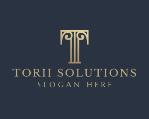 Elegant Pillar Boutique Letter T logo design