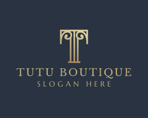 Elegant Pillar Boutique Letter T logo design