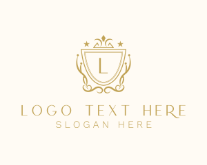 Crown - Regal Shield Crown Ornament logo design