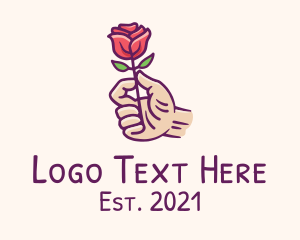 Lover - Rose Bud Hand logo design