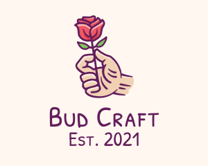 Rose Bud Hand  logo design