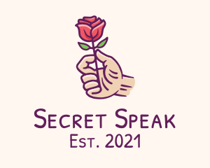 Confession - Rose Bud Hand logo design