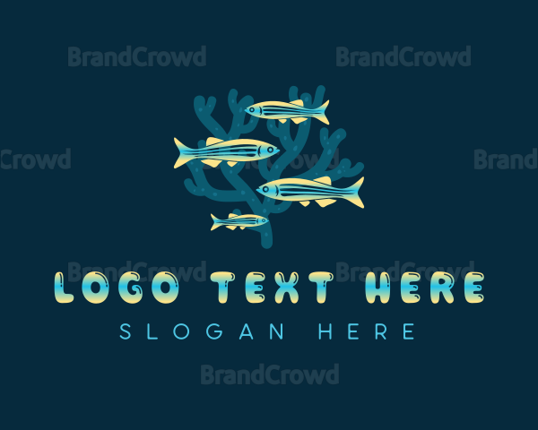 Underwater Fish Coral Logo