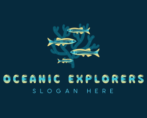 Marine Biology - Underwater Fish Coral logo design