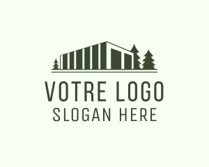 Cabin - Pine Tree Warehouse logo design