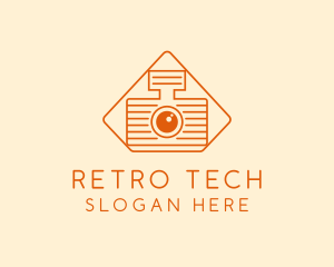 Retro Camera Outline logo design