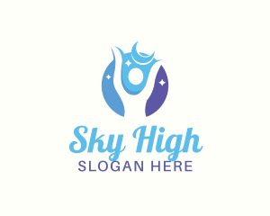 Human Moon Sky logo design