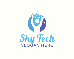 Human Moon Sky logo design