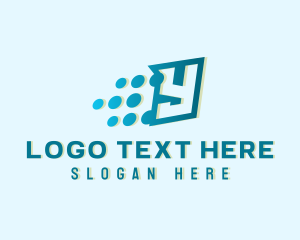 Entertainment - Digital Pixels Letter Y logo design