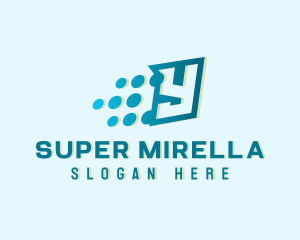 Round - Digital Pixels Letter Y logo design