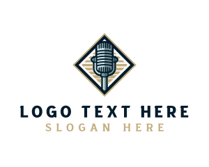 Vlog - Recording Audio Microphone logo design
