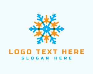 Heating System - Hot & Cold Snowflake logo design