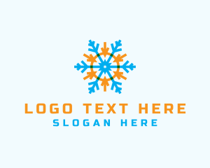 Snow - Fire Ice HVAC logo design