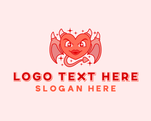 Horns - Sparkle Heart Devil logo design
