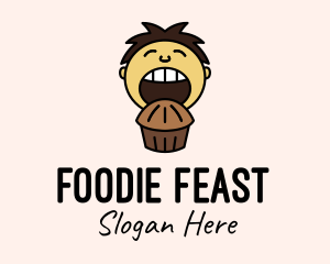 Eating - Chocolate Muffin Boy logo design