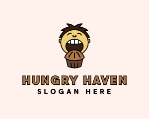 Hungry - Chocolate Muffin Boy logo design