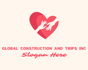 Dating - Heart Hands Support logo design