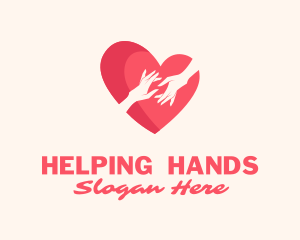 Heart Hands Support logo design