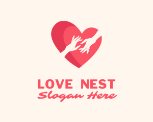 Affection - Heart Hands Support logo design